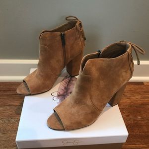 Jessica Simpson Tan Peep Toe Booties NWT Size 9.5